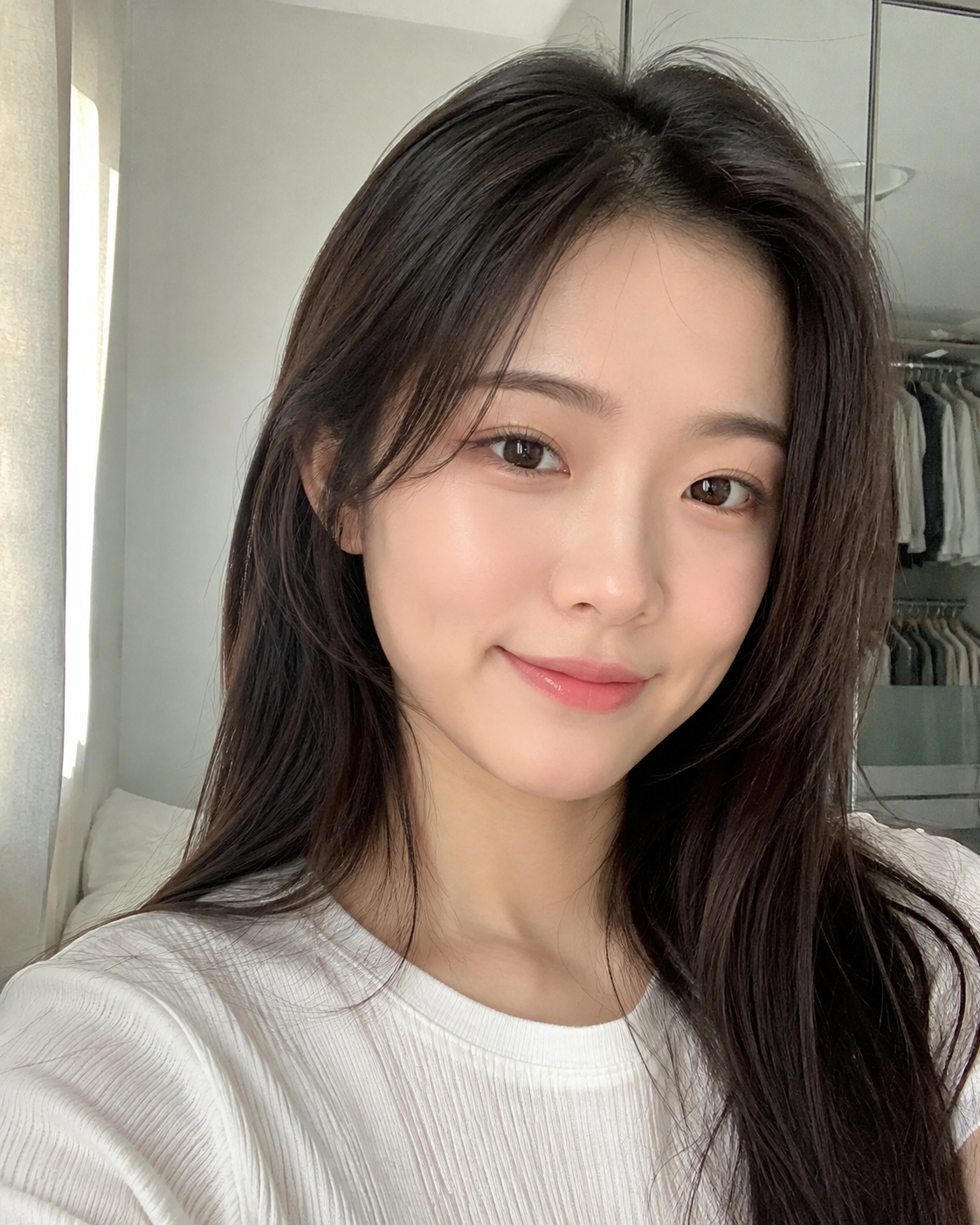 Selfie with more natural-looking colors after filter removal